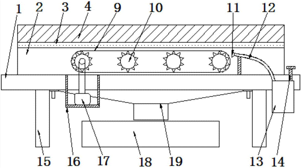 Cocooning frame grooving machine achieving dust removal and sound insulation conveniently