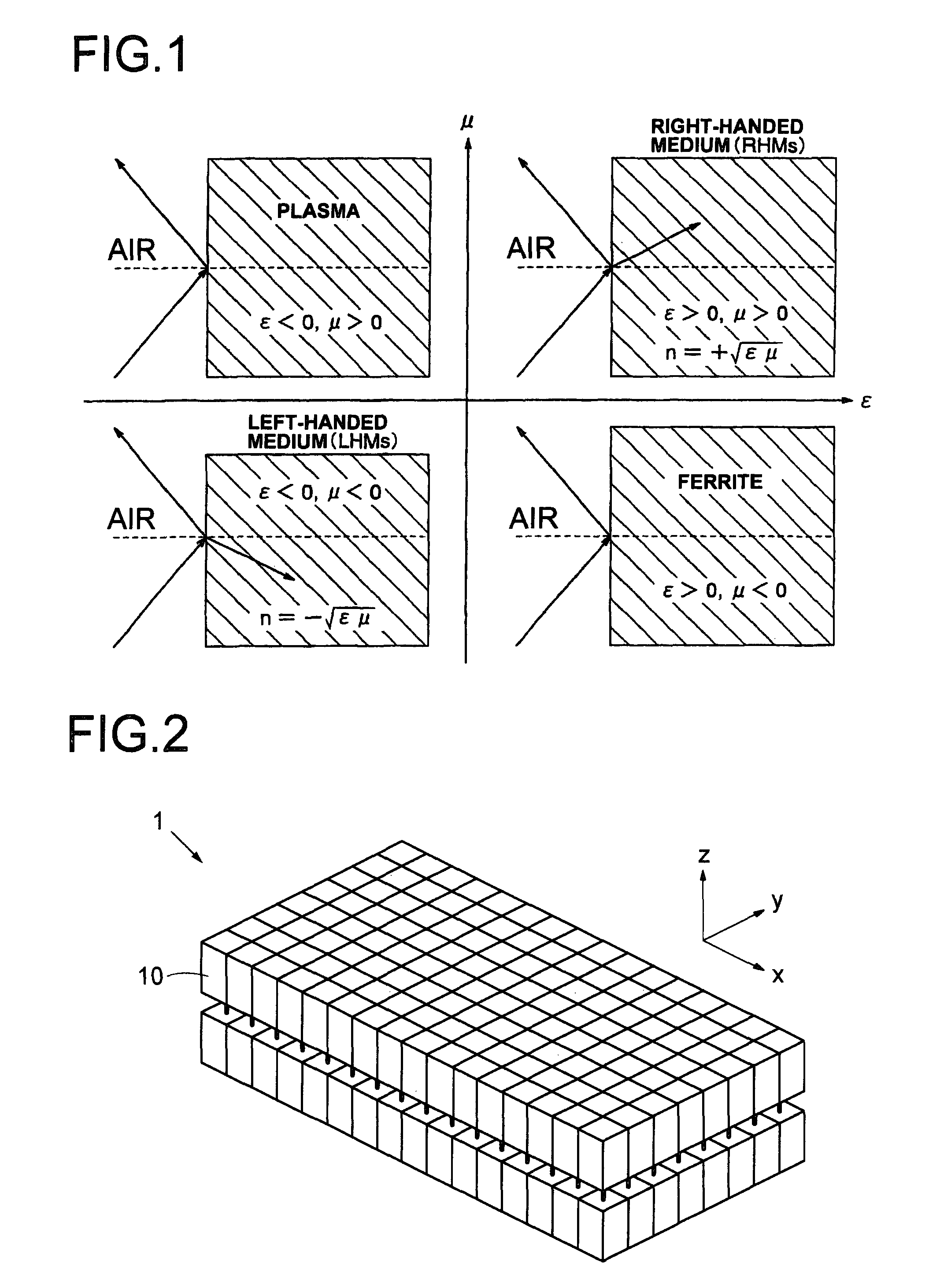 Two-dimensional left-handed metamaterial