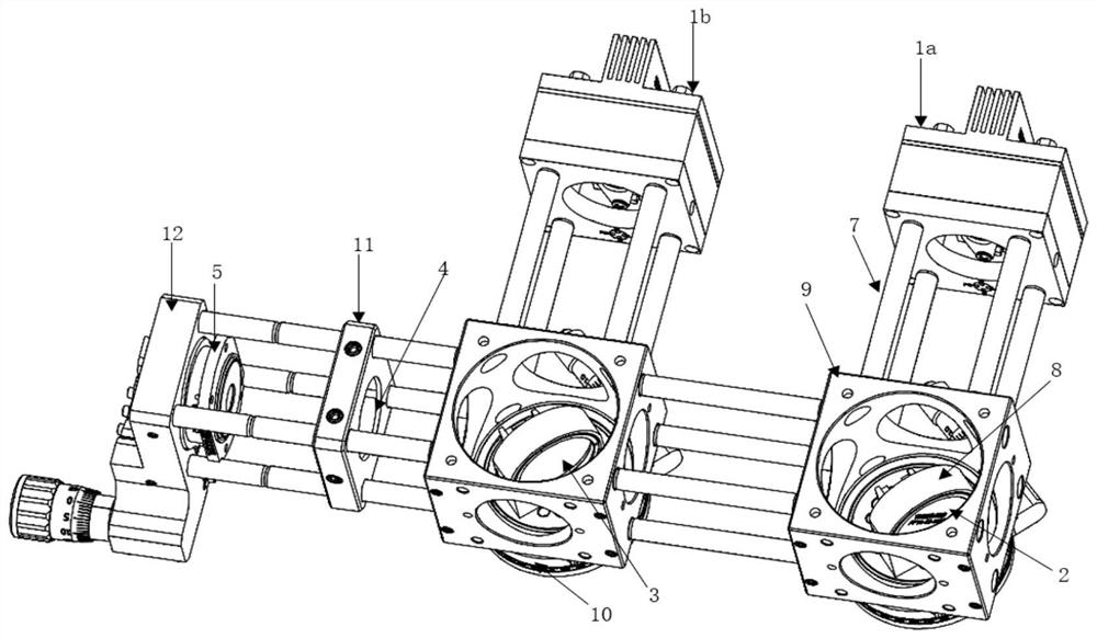 Light path beam combining and optical fiber coupling device of spatial light laser