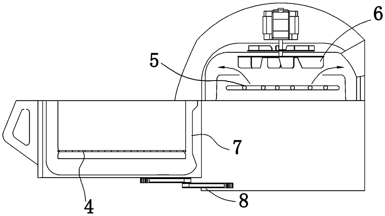 Device making food by hot air and having drawer structure