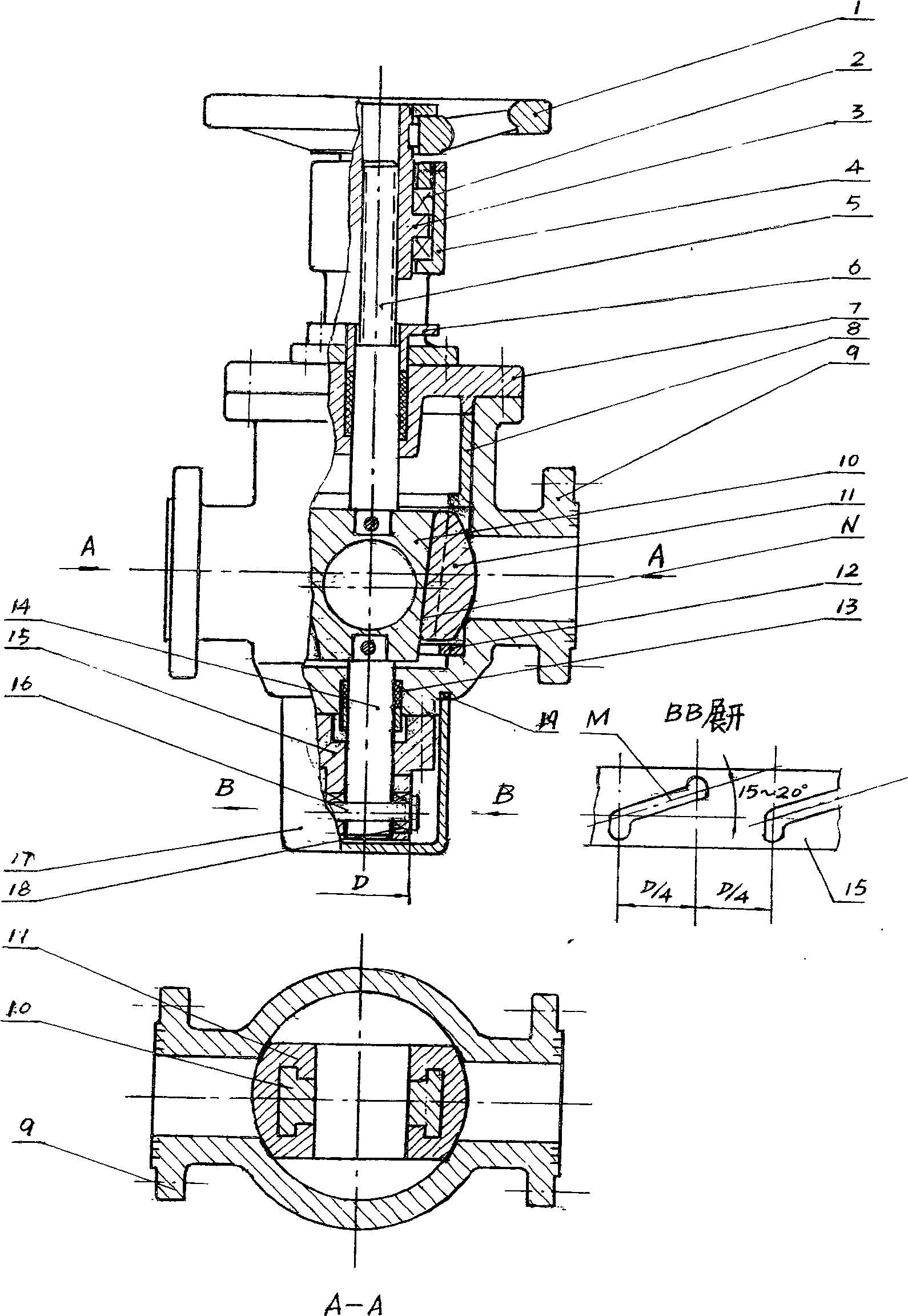 Reduced bidirectional strength closed high temperature ball valve