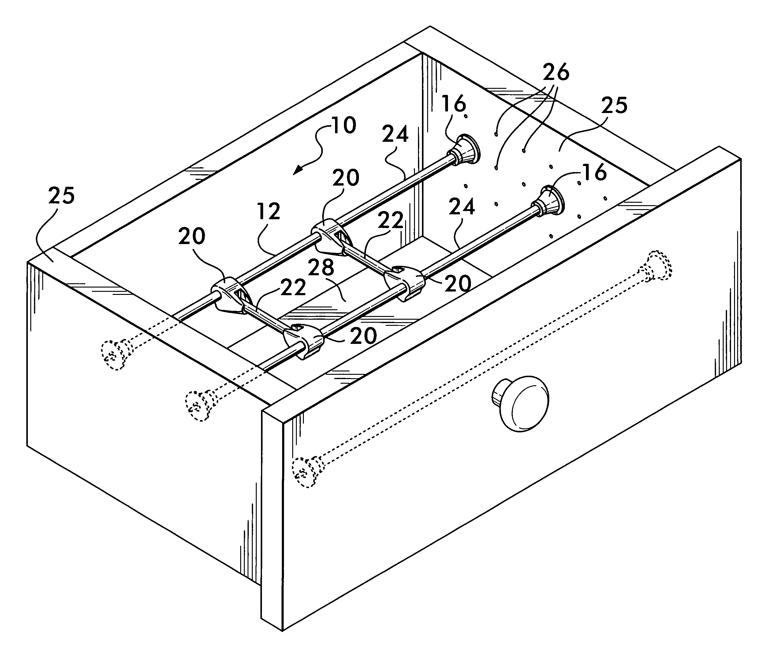 Organizing system for drawers and cabinets