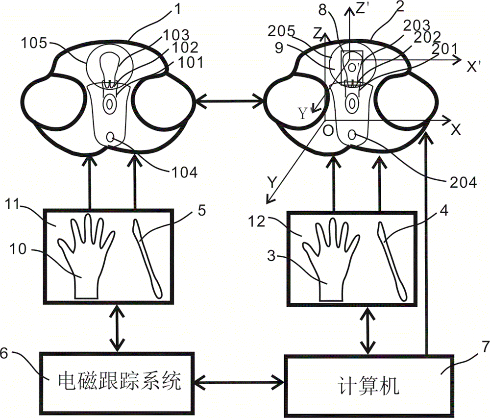 Gynecologic examination virtual-real synchronous simulation method