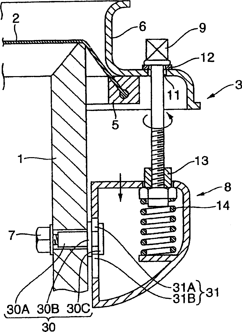 Drum convex lug fixing structure