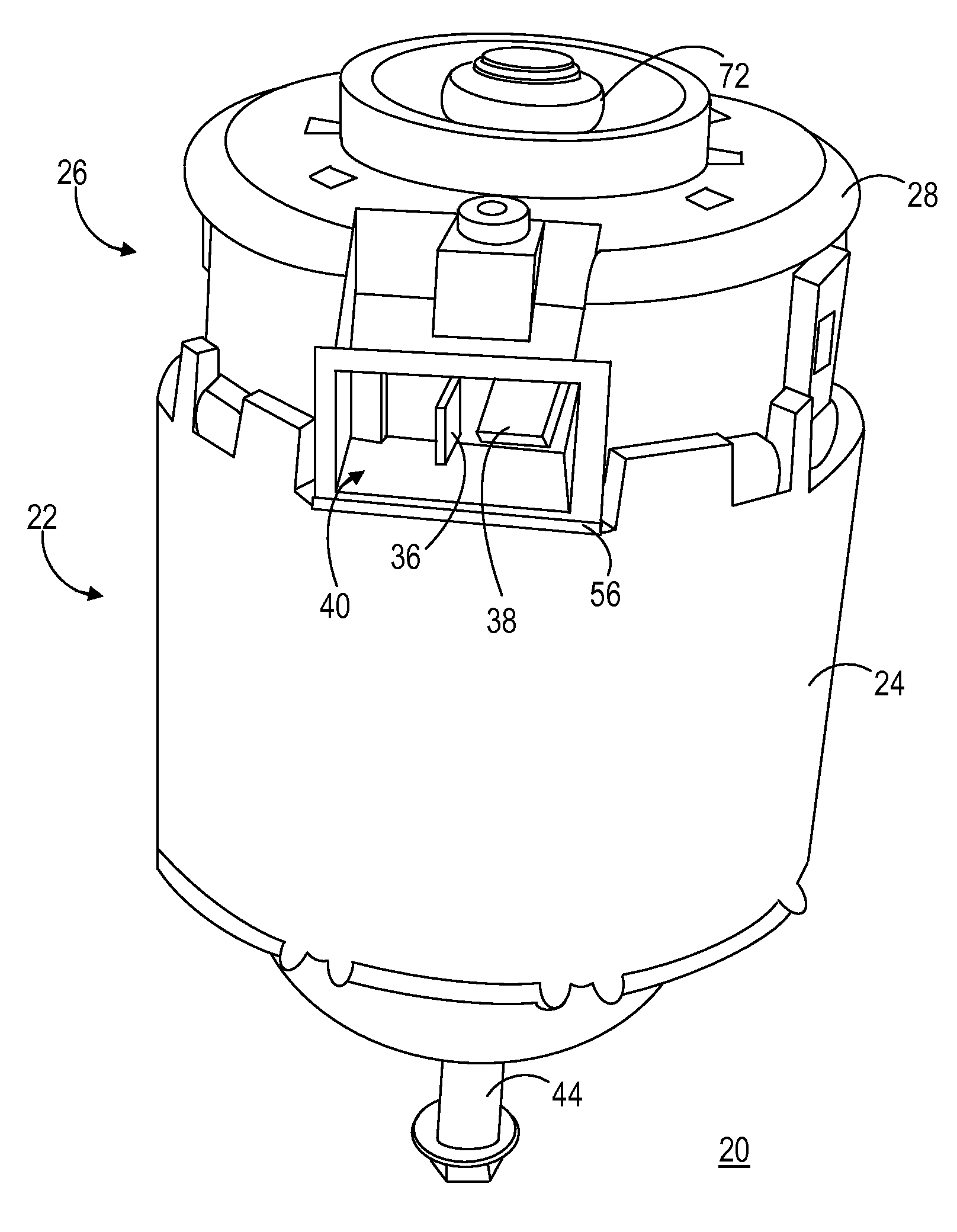 Motor assembly incorporating a securely positioned electromagnetic disturubance suppression device