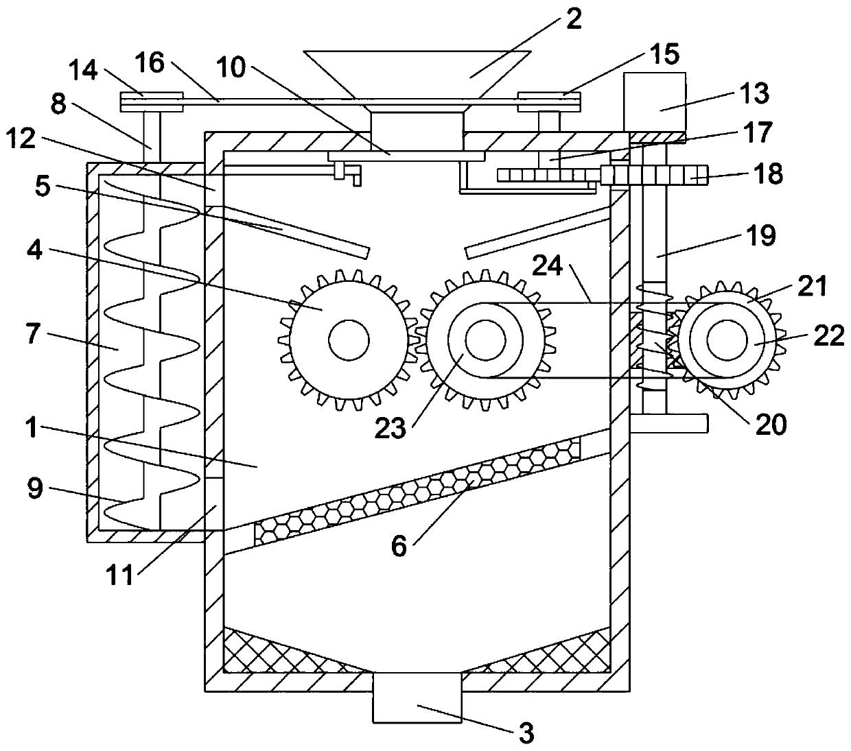 Solid garbage treatment device for municipal construction