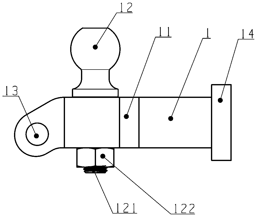 Transverse safe ring trailer arm