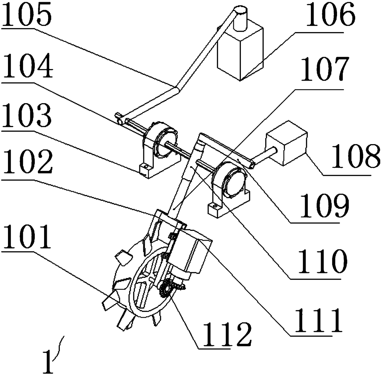 Drive wheel type wide lotus root digging machine for paddy field