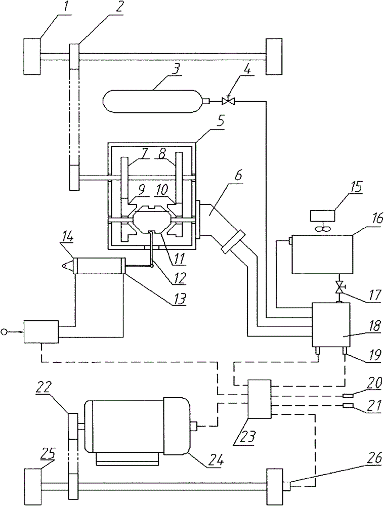 Electric train braking energy recovery hydraulic energy-saving emission-reducing device