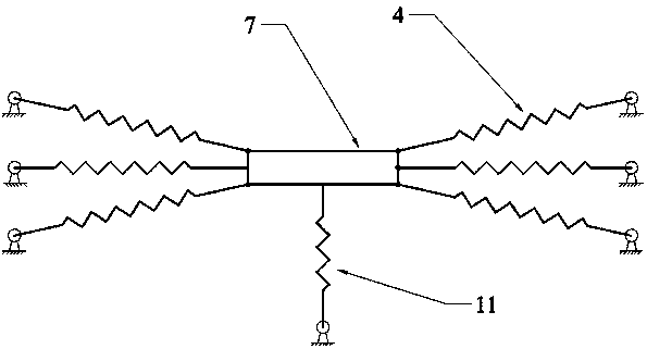 Vibration isolation platform composed of three groups of oblique springs