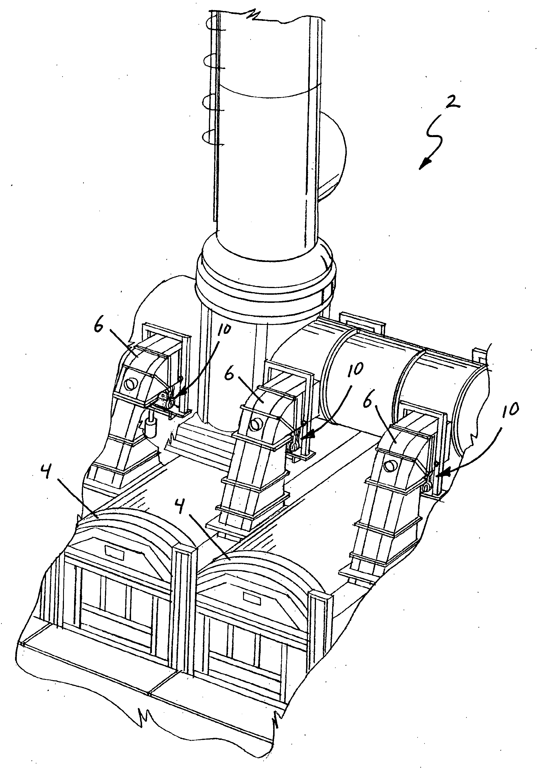 Damper baffle for a coke oven ventilation system