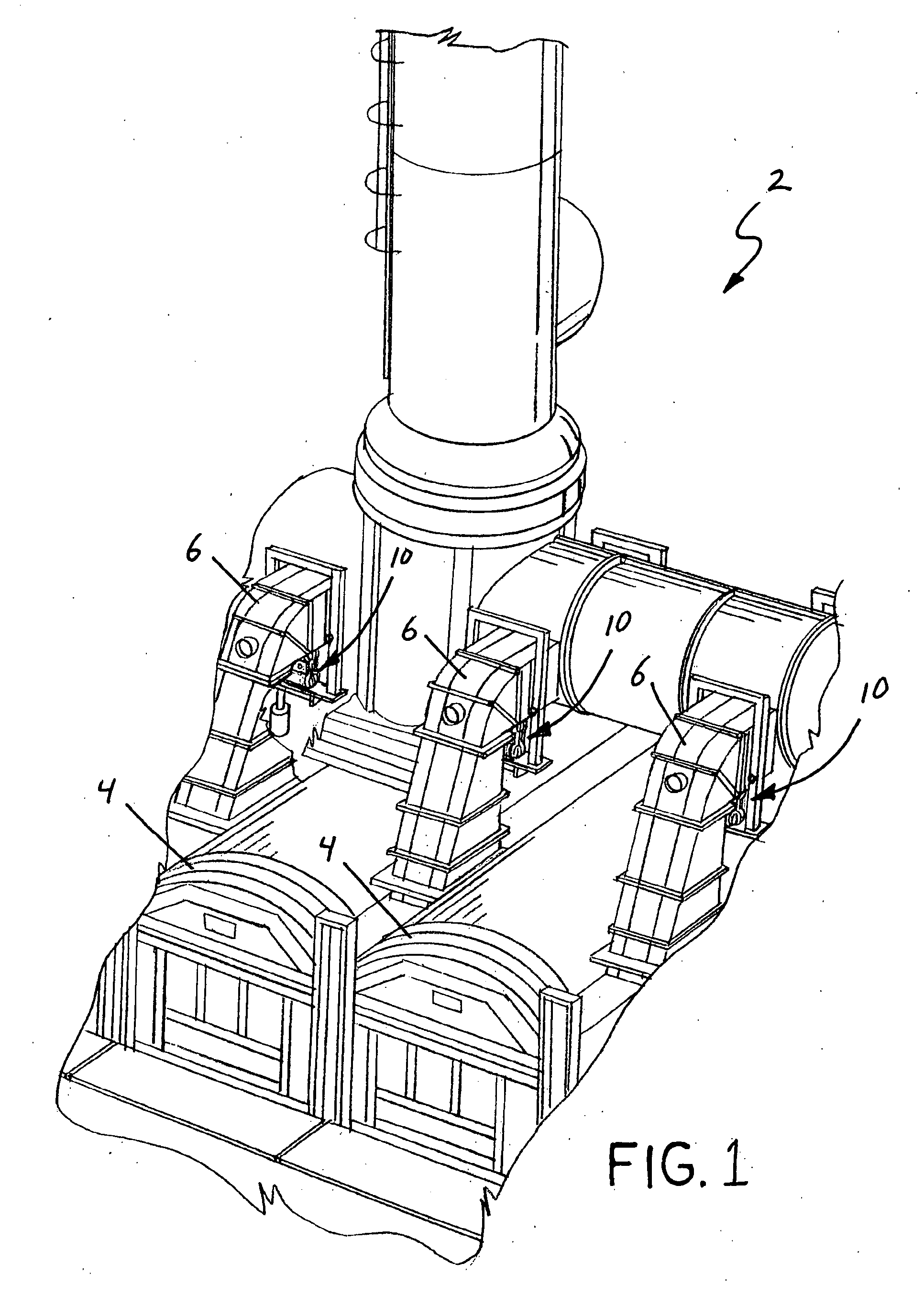 Damper baffle for a coke oven ventilation system