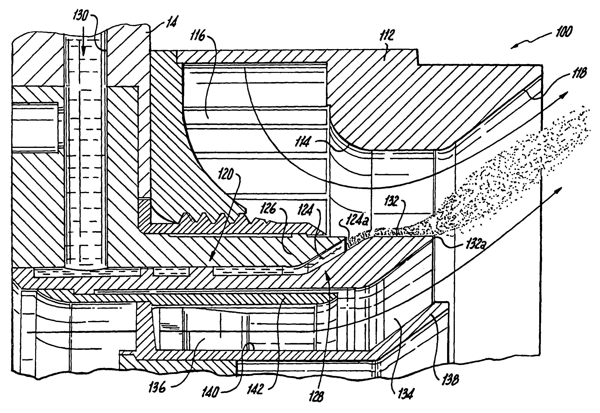 Radially outward flowing air-blast fuel injector for gas turbine engine