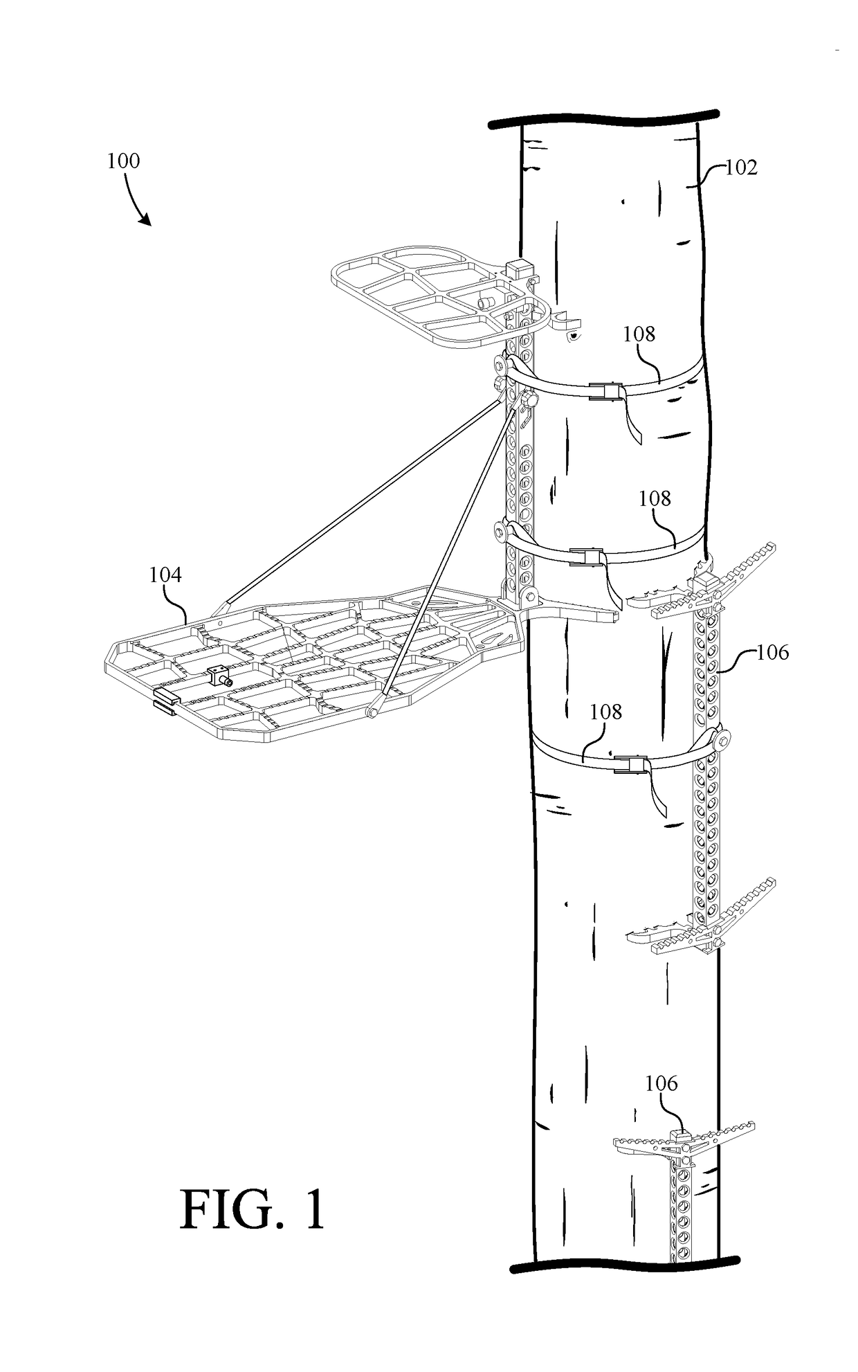 Portable treestand and climbing stick system