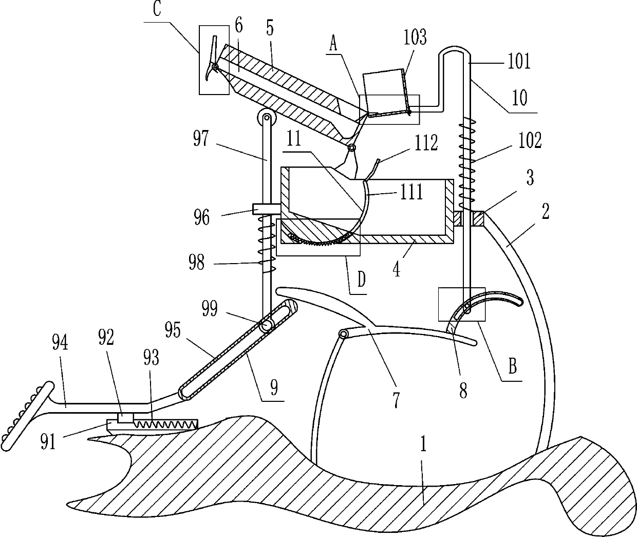 Bead conveying device for accessory processing and bead stringing