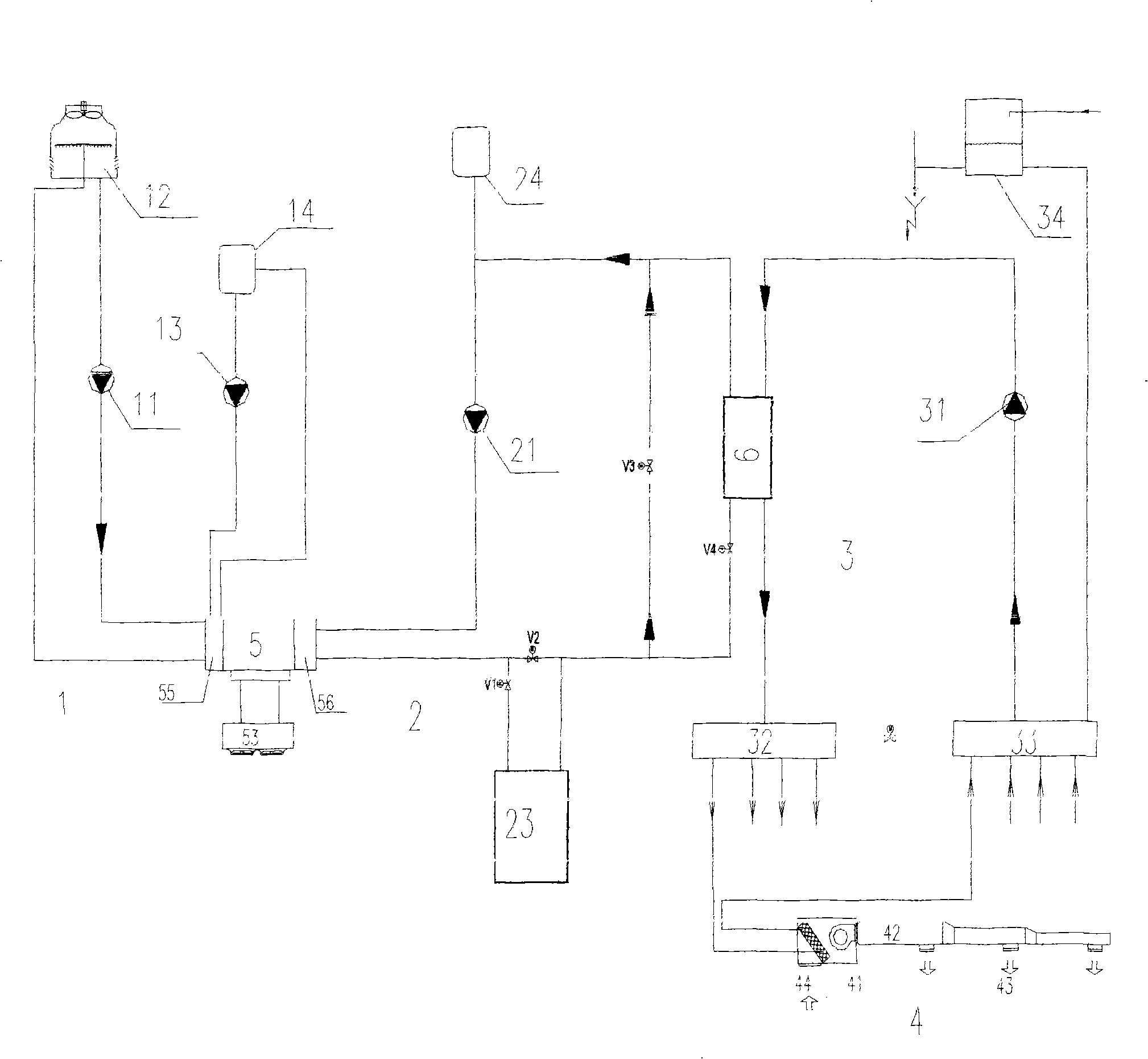 Double-cold source heat pump centralized type air conditioner device