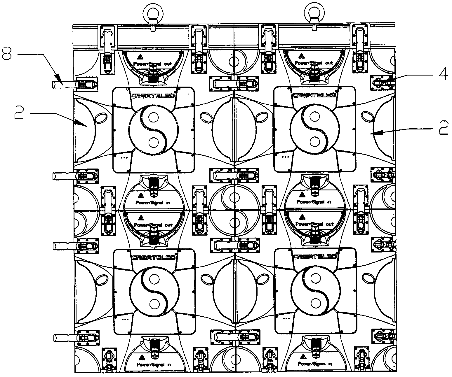 LED (light-emitting diode) spliced screen module box