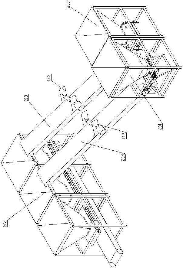 Material crushing and conveying mixing and proportioning device for lid replacement and filling engineering