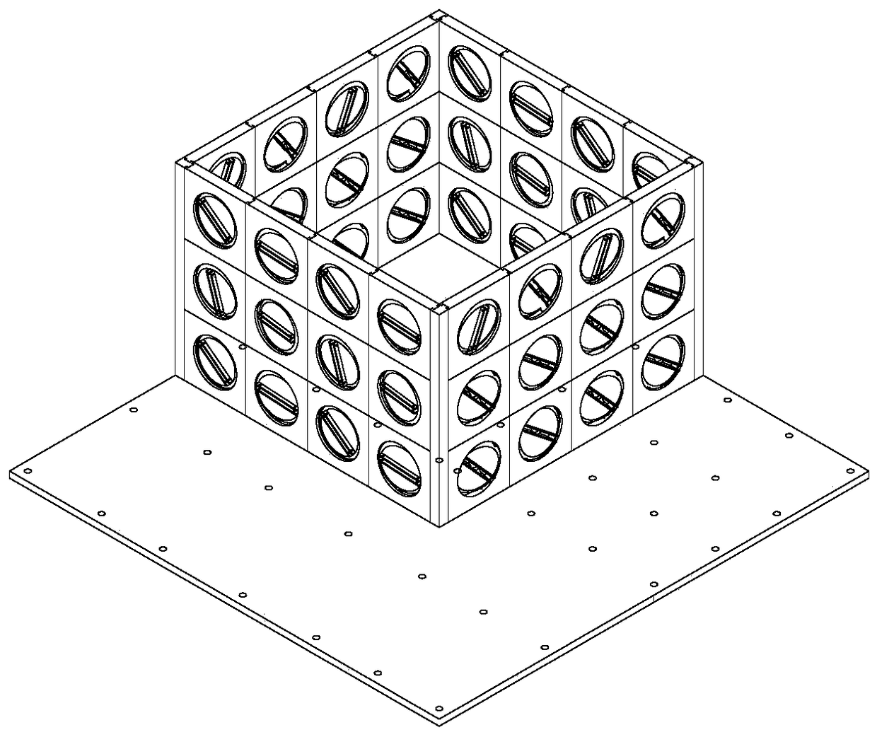 Sample preparation mold for fractured rock mass model sample