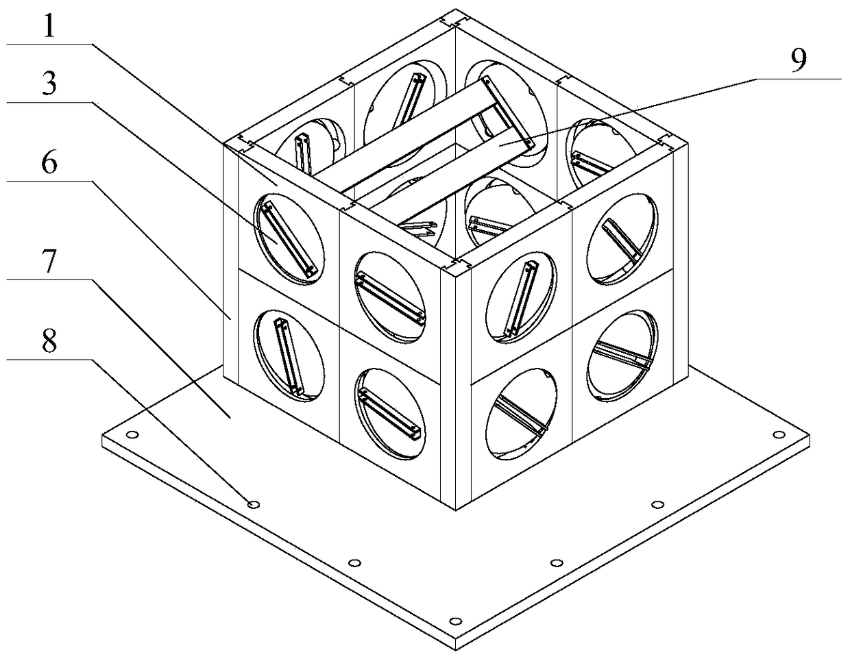 Sample preparation mold for fractured rock mass model sample