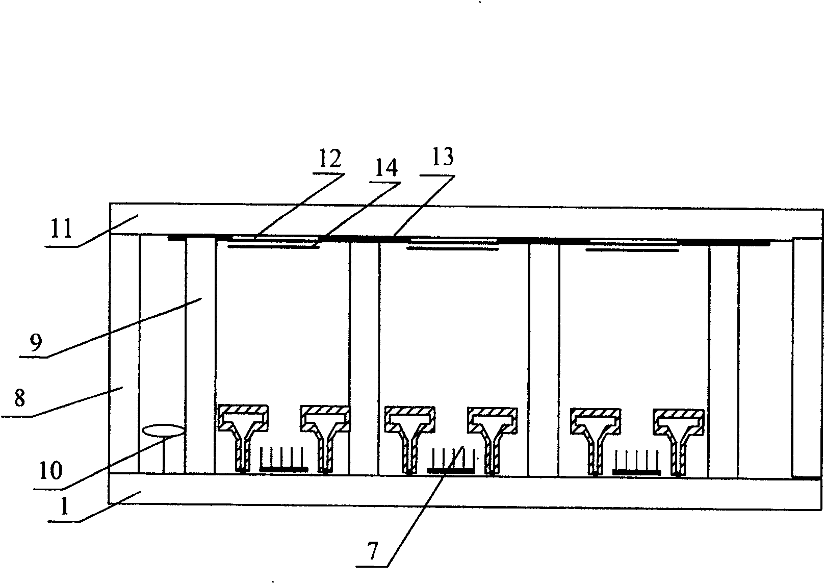 Pland display having umbrella-shaped grid array structure and its manufacturing technology