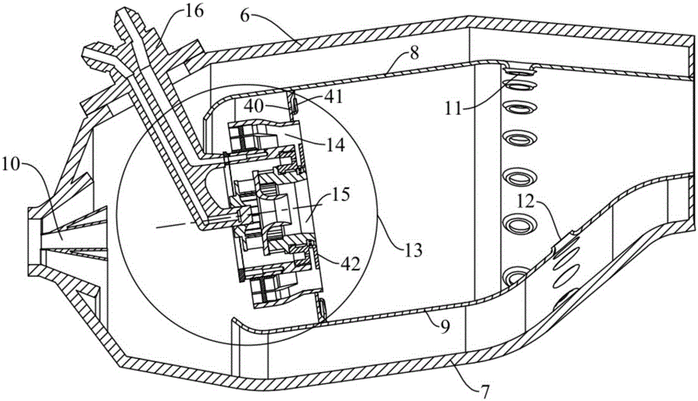 Low-pollution combustion chamber with main combustion stage adopting single-layer pre-film radial two-grade reverse rotational flow