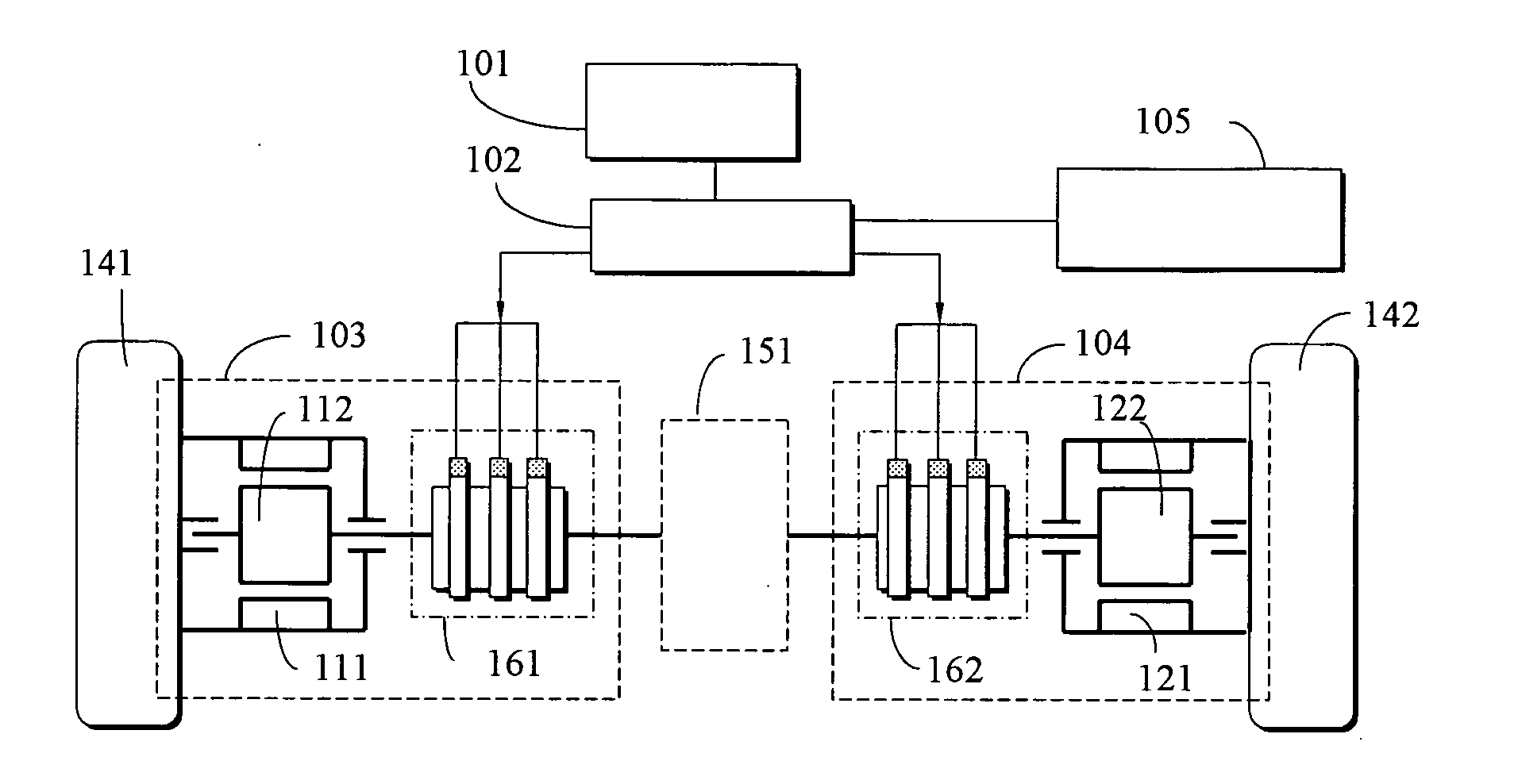 Repulsive differential driving double-acting type electrical machinery power system