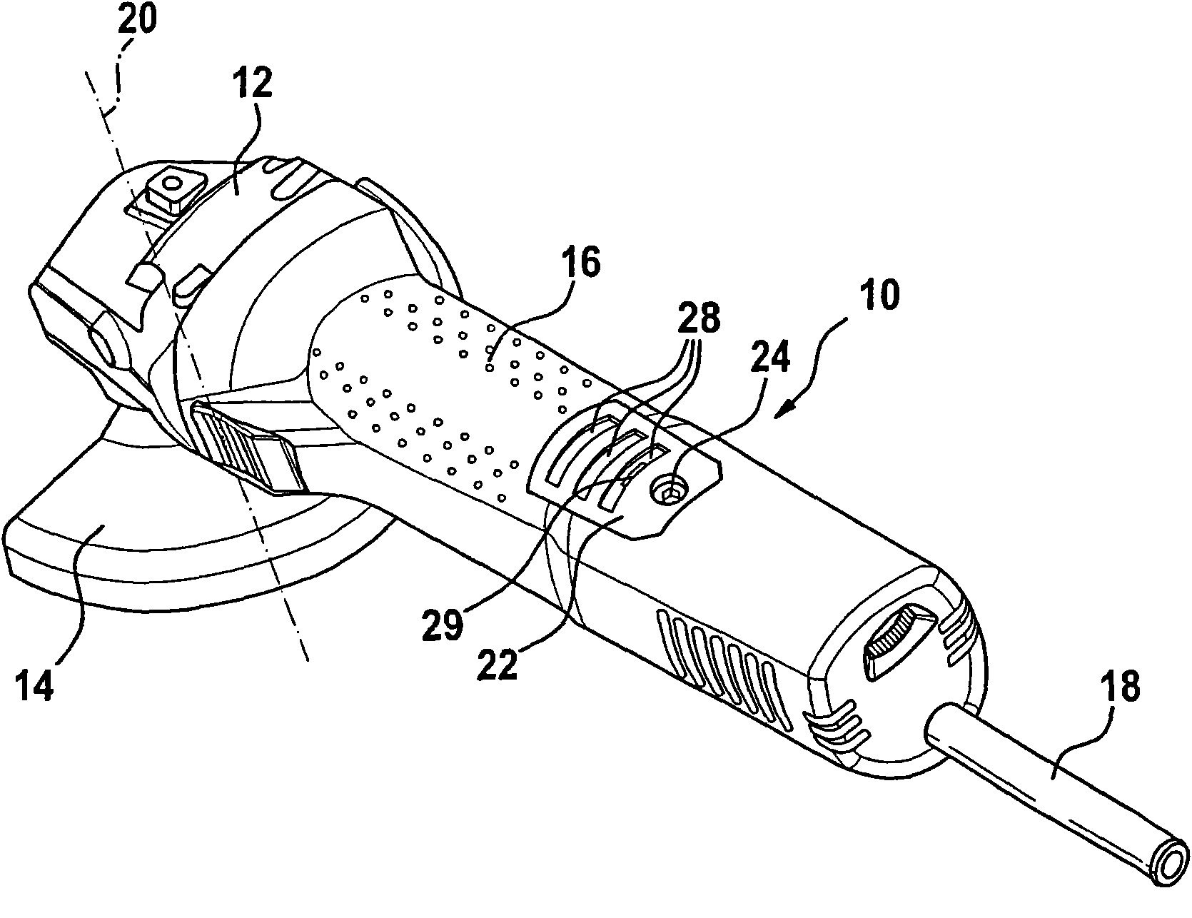 Hand machine tool with brushed motor