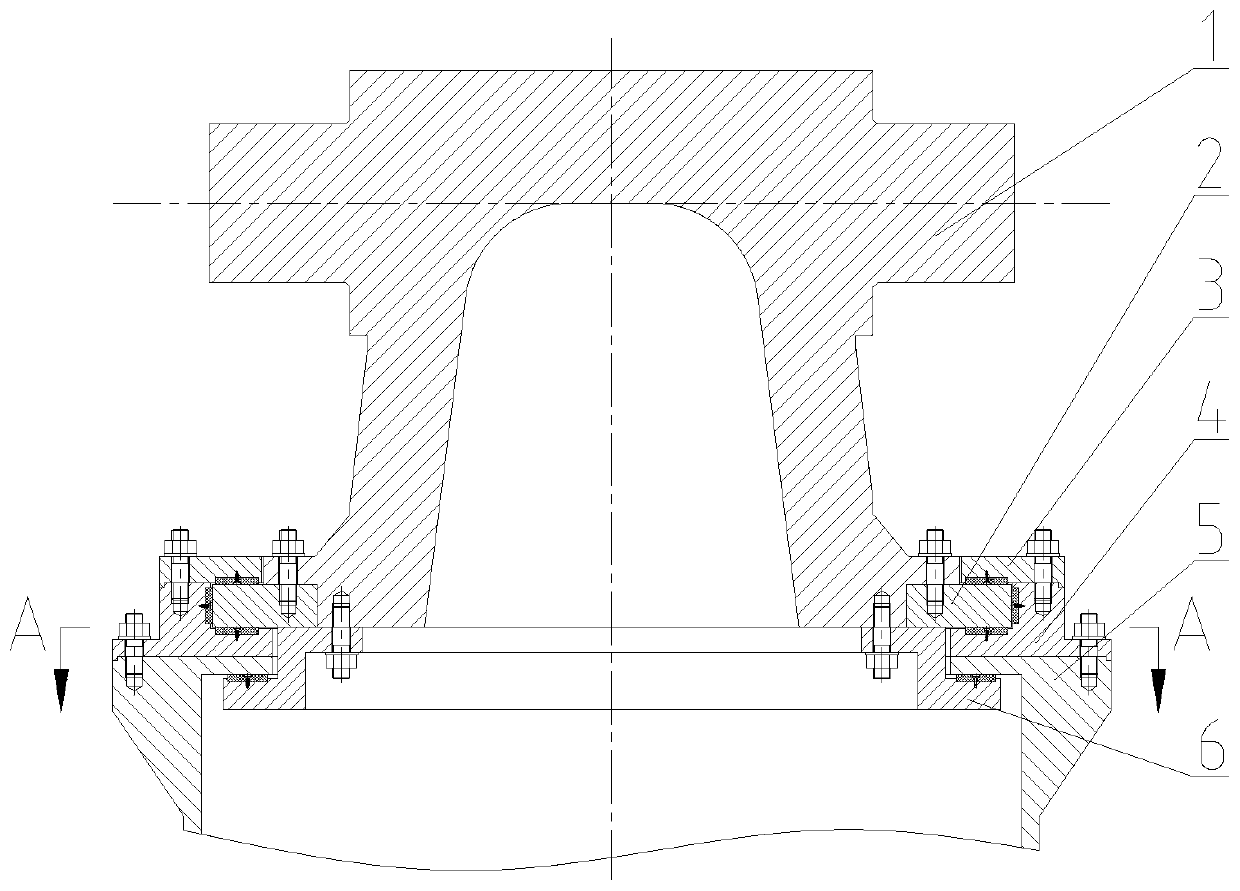 Single point mooring yoke support hinged joint structure with offshore bearing replacing function