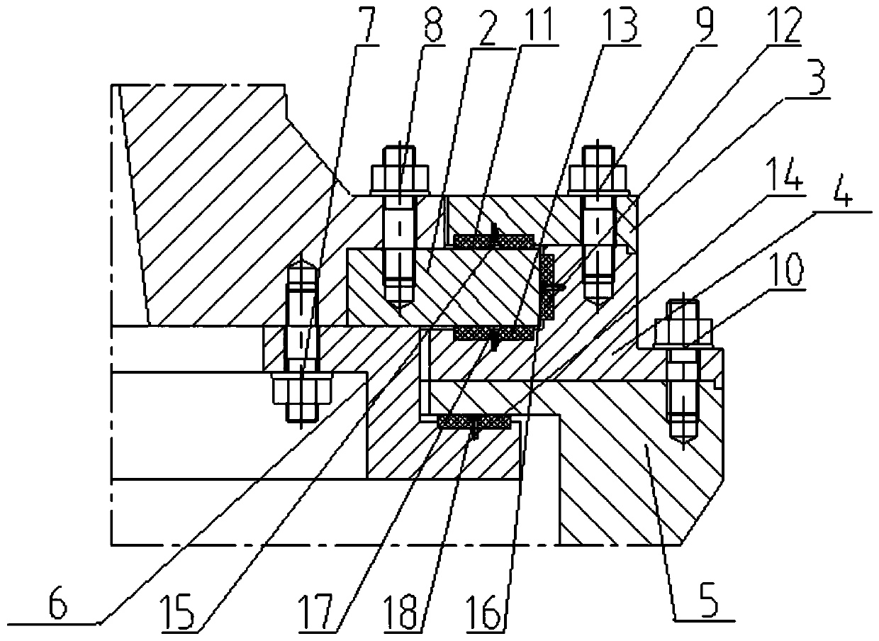 Single point mooring yoke support hinged joint structure with offshore bearing replacing function