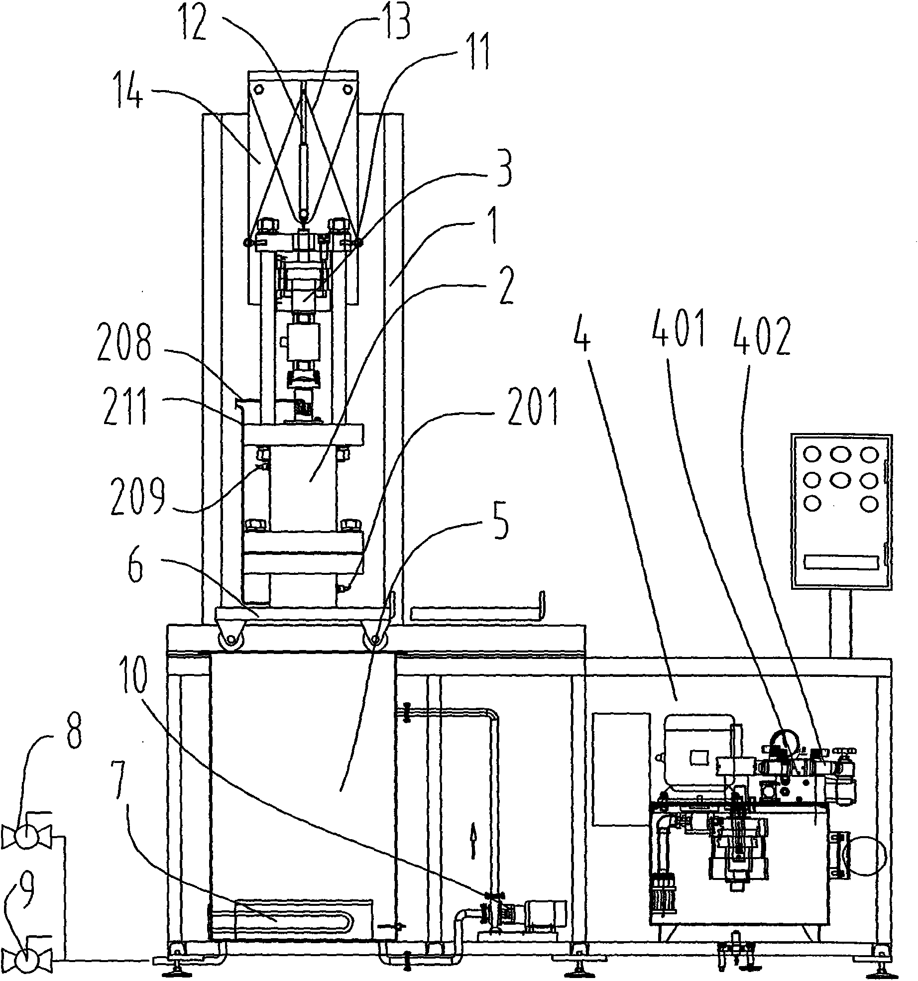 Fluid-solid-heat coupling triaxial servo percolation device for gas-contained coal
