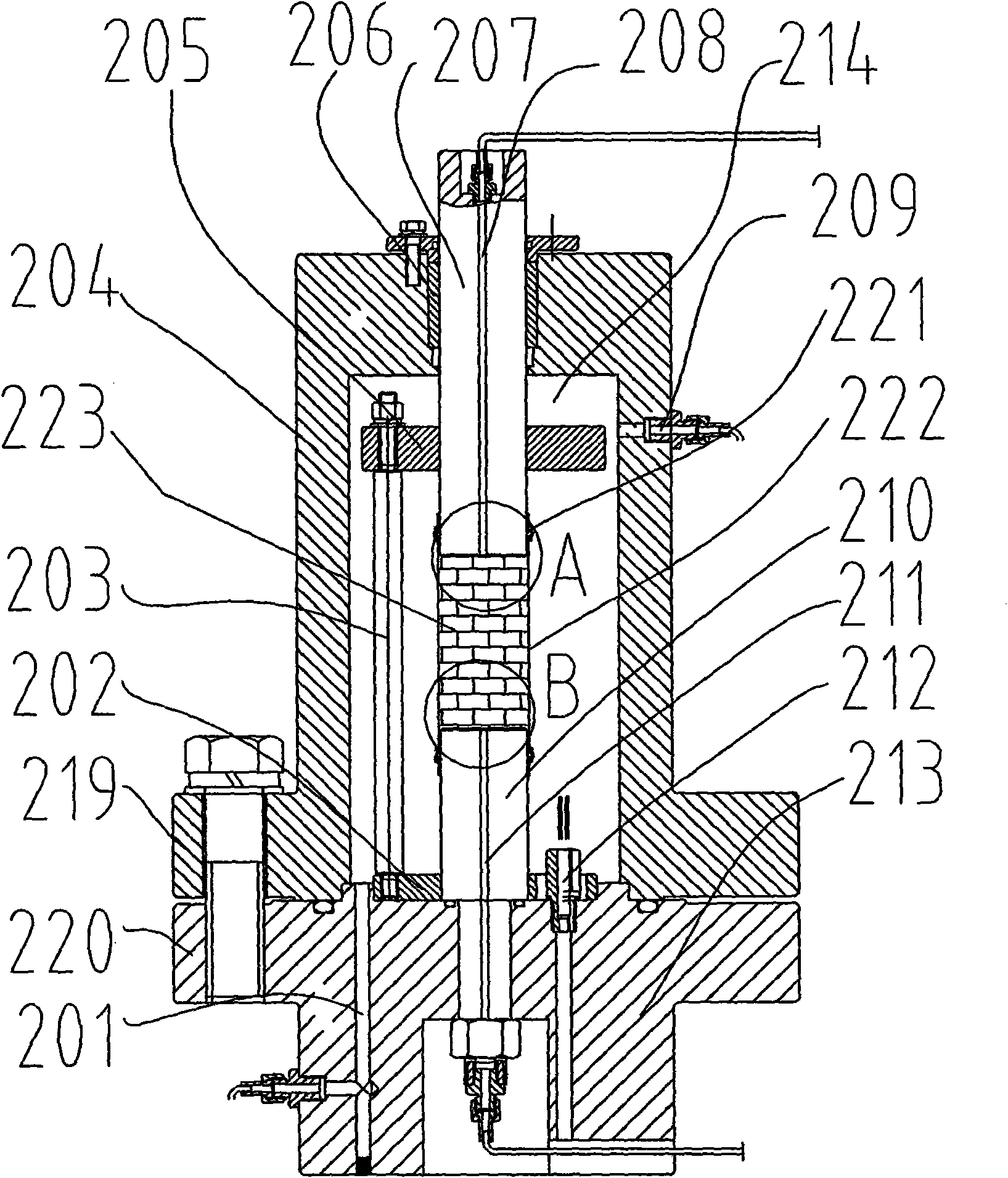 Fluid-solid-heat coupling triaxial servo percolation device for gas-contained coal