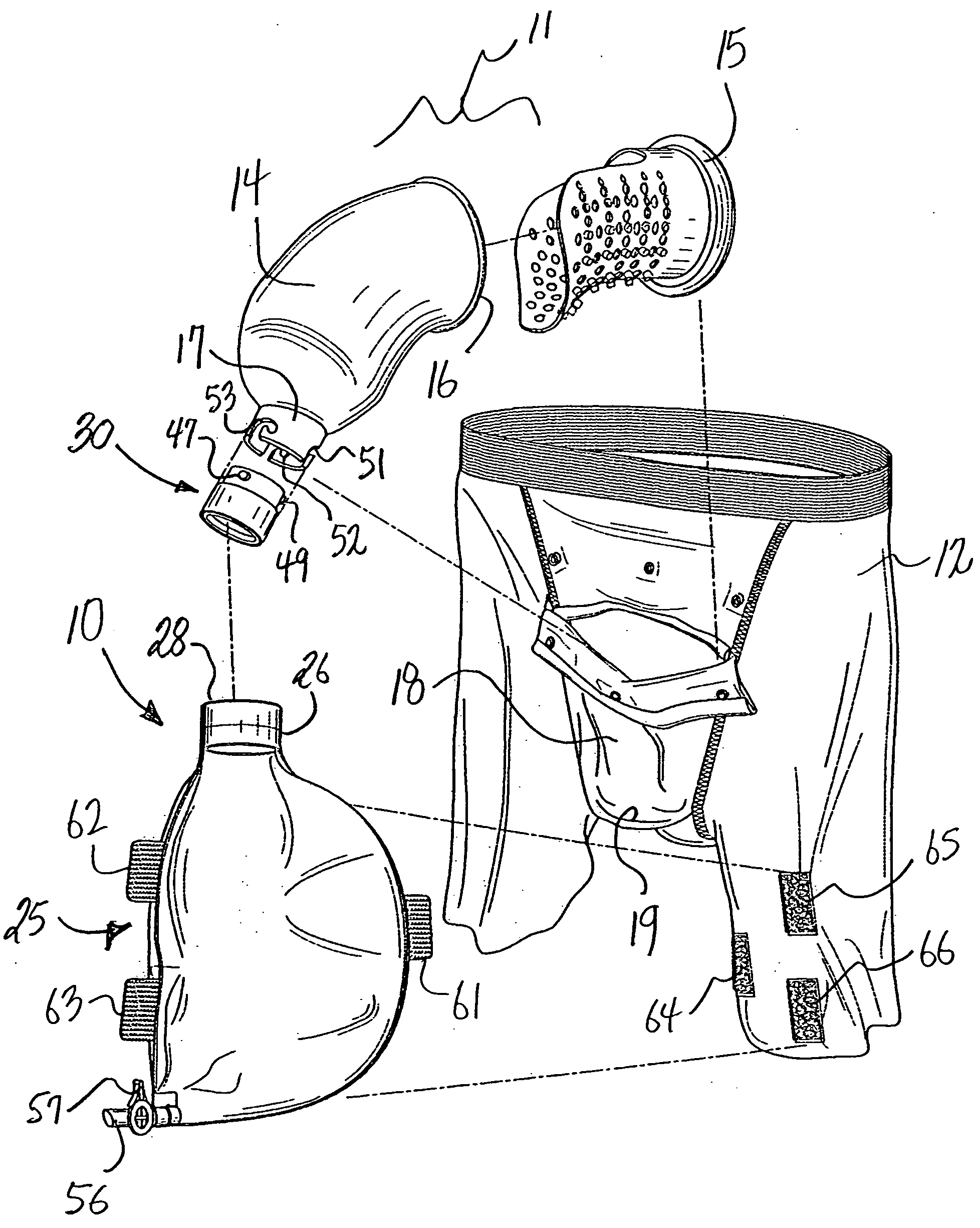 Collection bag adapted for use in an incontinence management system