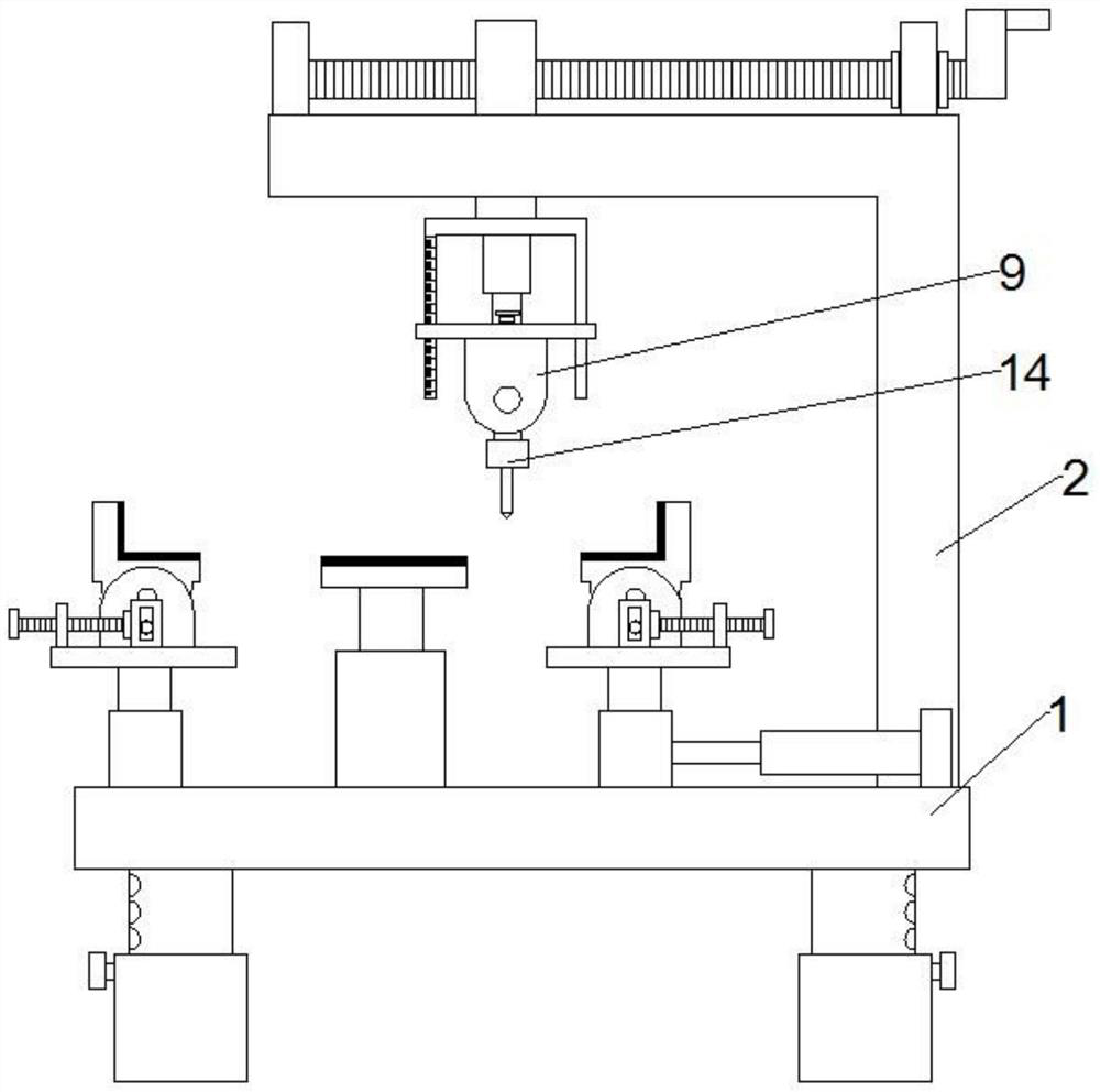 Drilling device for processing doors and windows