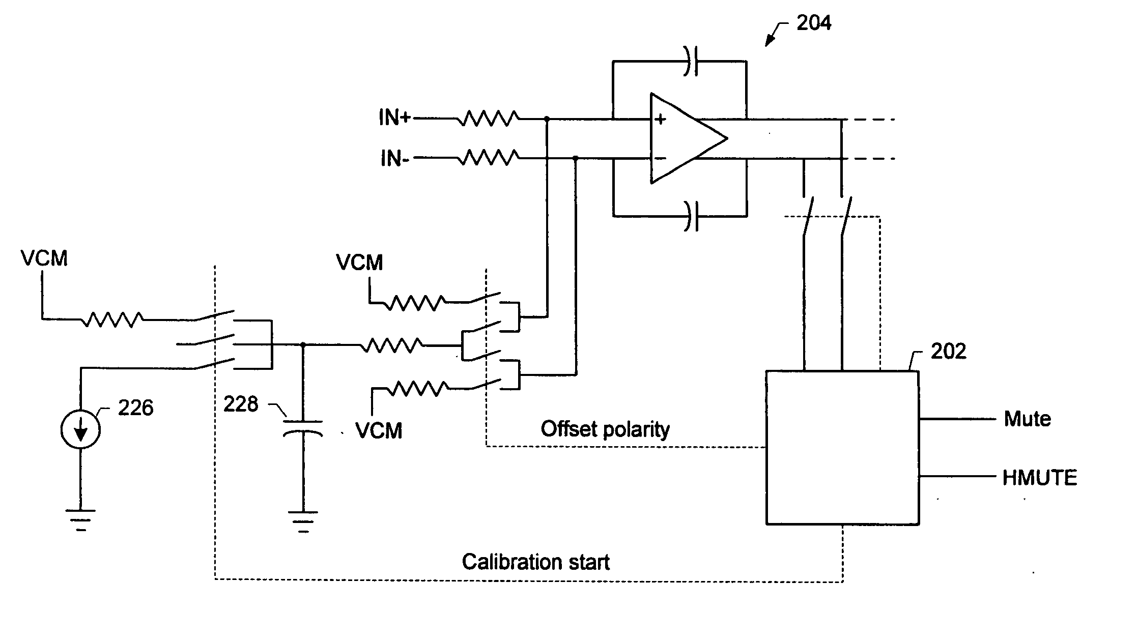 Offset cancellation in a switching amplifier