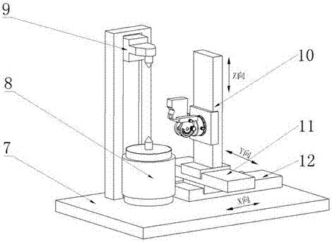 Multi-freedom degree laser displacement sensor system and spiral bevel gear measurement method