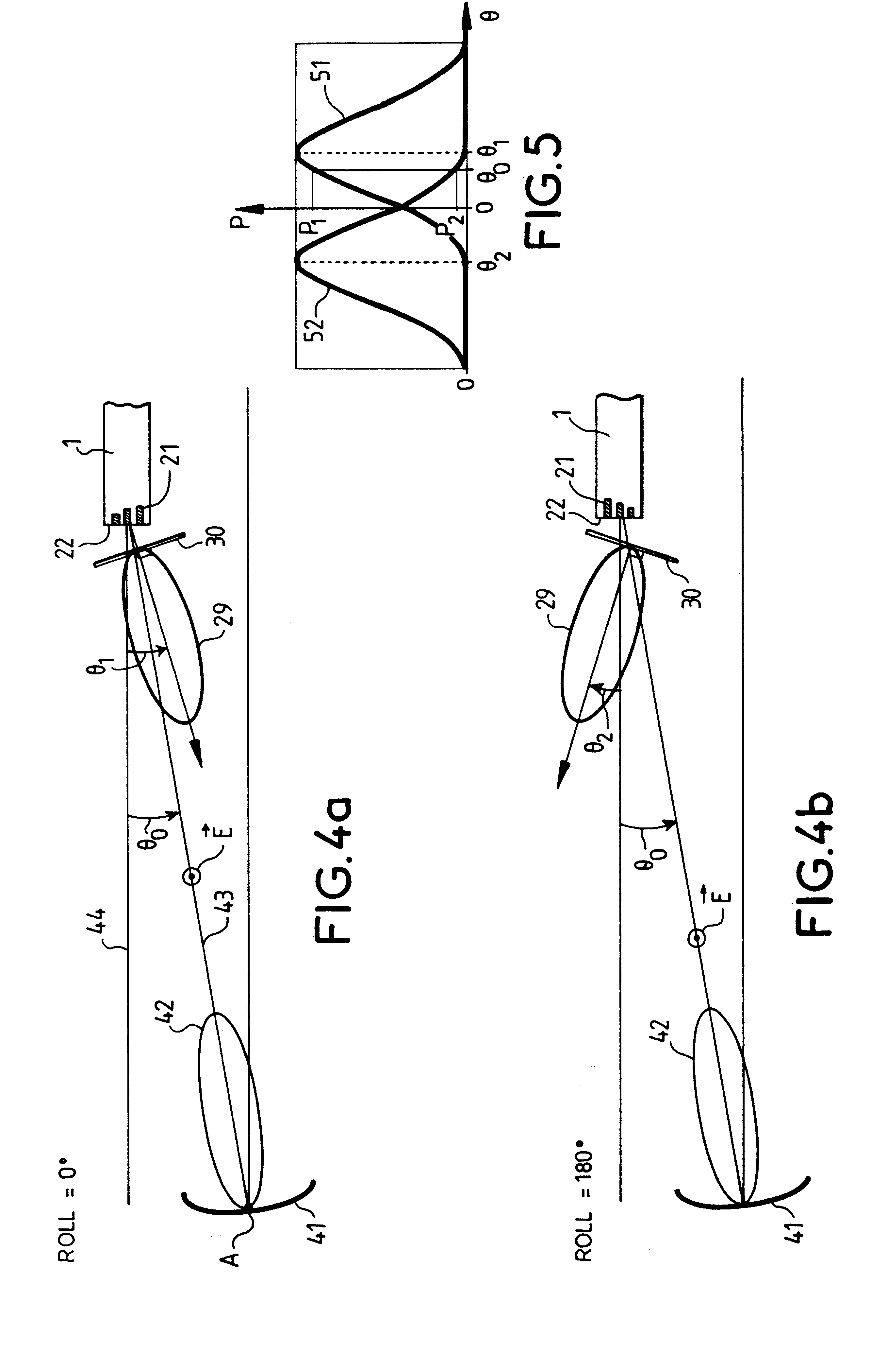 Device for the unambiguous measurement of the roll of a projectile and application to the correction of the path of a projectile