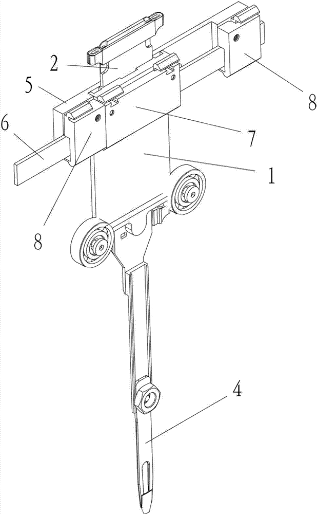 Yarn nozzle lifting device in flat knitting machine