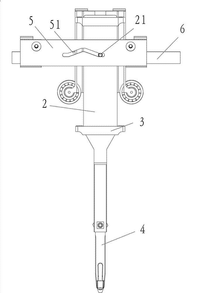 Yarn nozzle lifting device in flat knitting machine