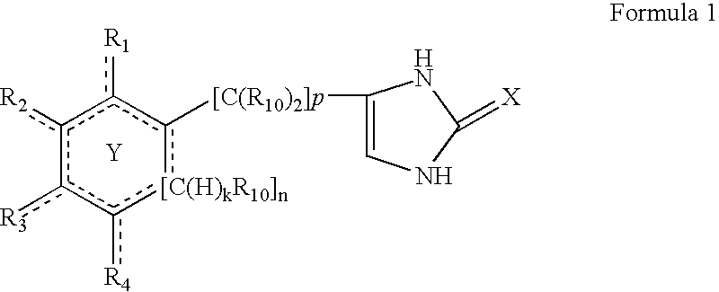 4-(Substituted cycloalkylmethyl) imidazole-2-thiones, 4-(substituted cycloalkenylmethyl) imidazole-2-thiones, 4- (substituted cycloalkylmethyl) imidazol-2-ones and 4- (substituted cycloalkenylmethyl) imidazol-2-ones and related compounds