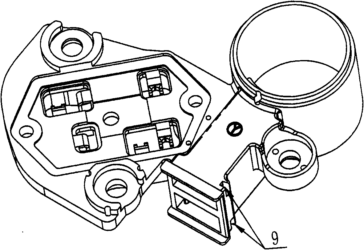 Fixed structure of carbon brush fixed sheet