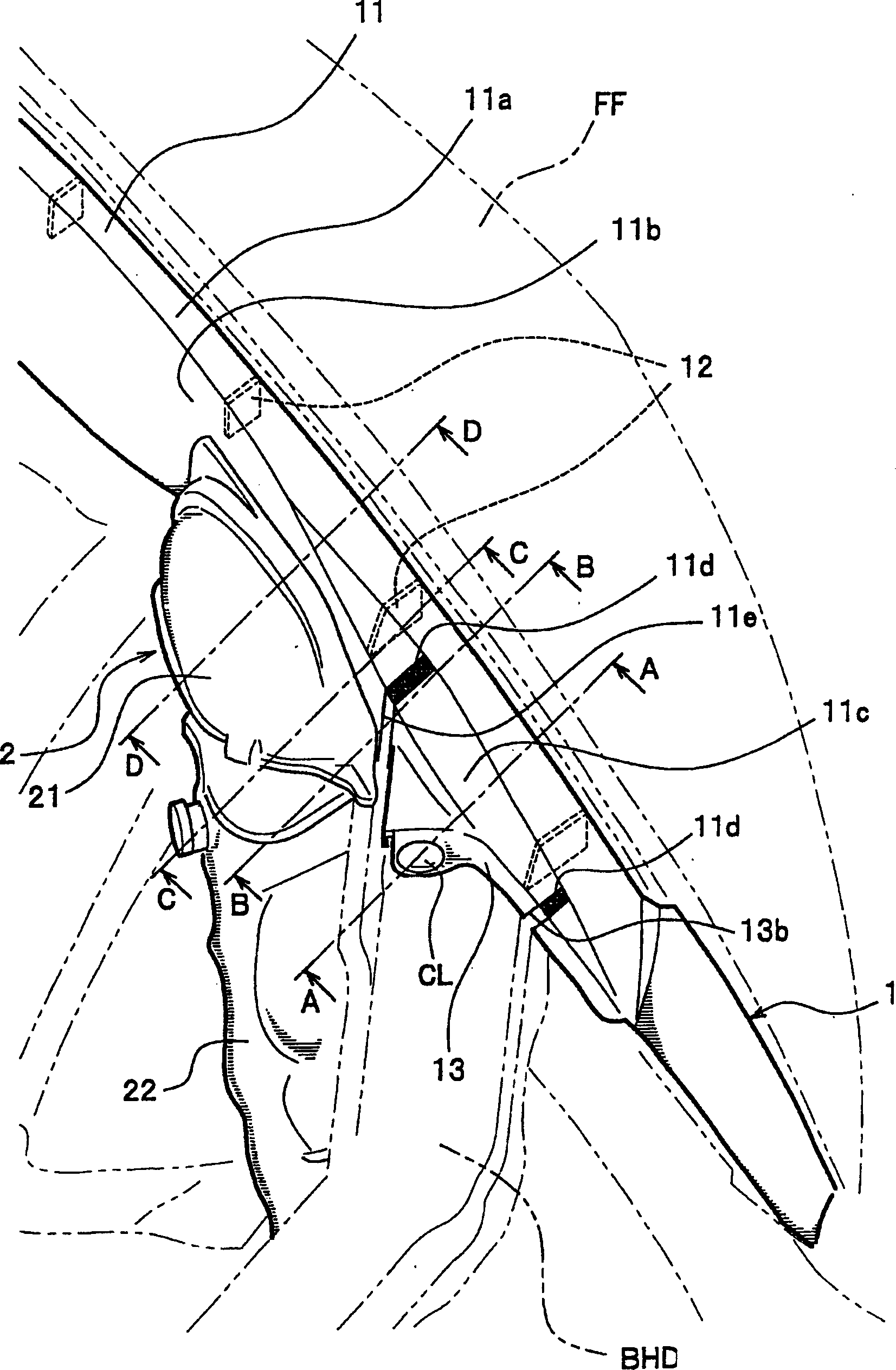 Fender garnish structure