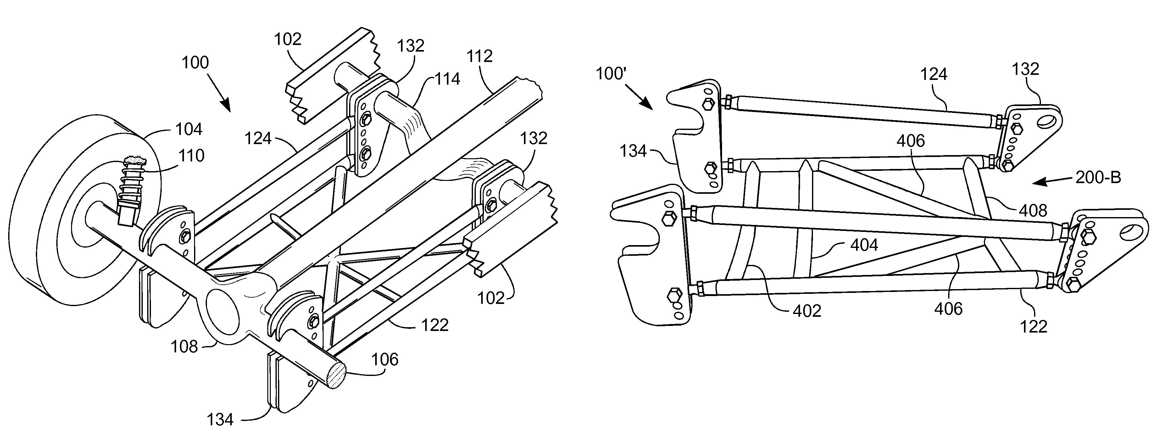 Rear suspension assembly for a drag racing vehicle