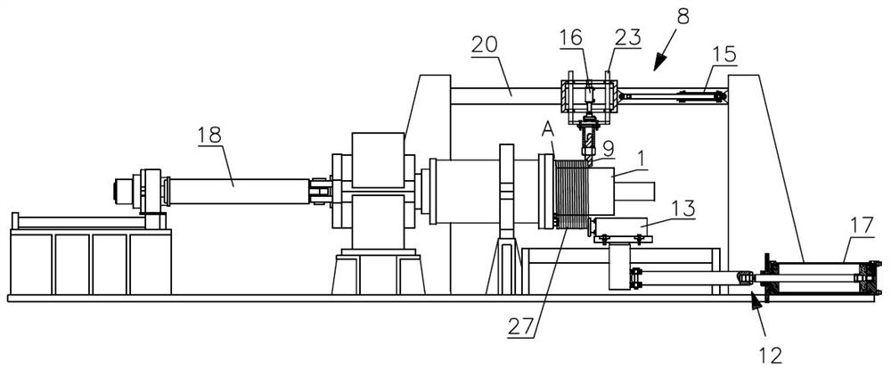 Horizontal flange coiling machine