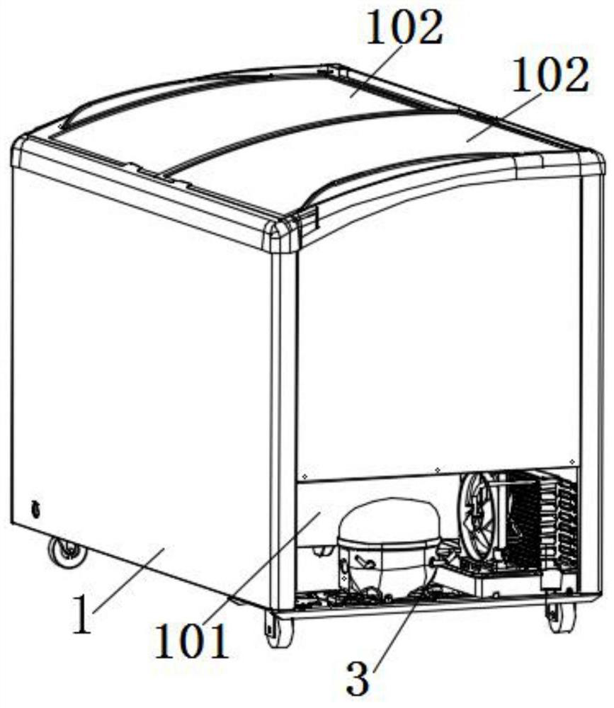 Air-cooled horizontal display cabinet