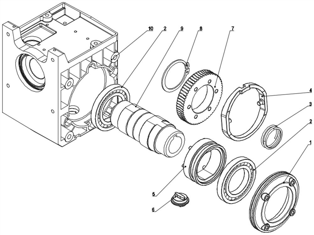Shifting fork clutch structure of industrial gantry crane reduction gearbox