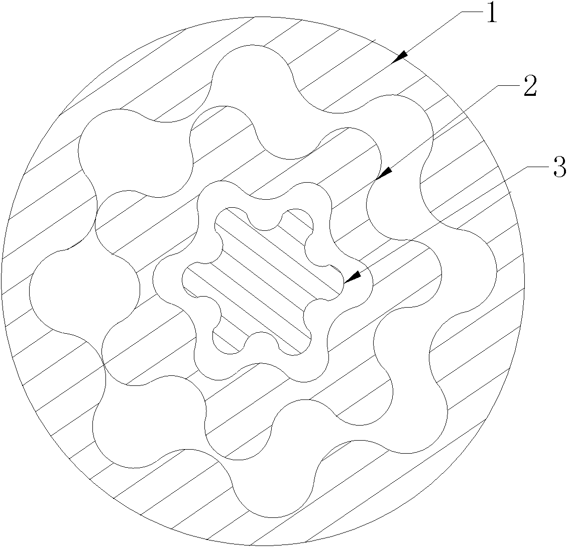 Double-stator single-rotor screw motor consubstantial pump