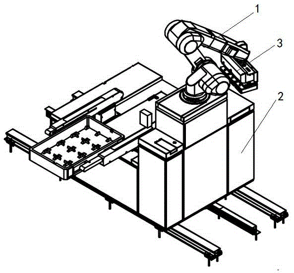 Single-point multi-view meter-hanging posture error detecting method of mobile industrial robot