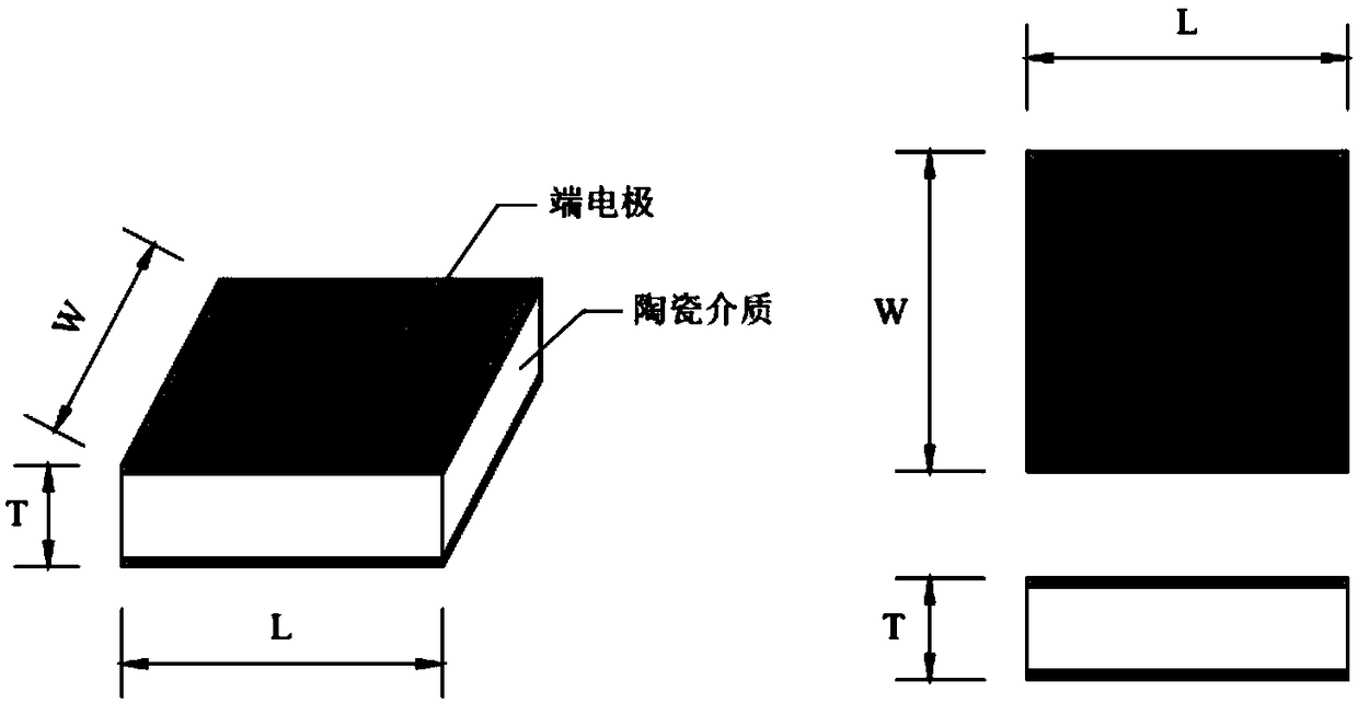 Chip-type through-hole gold electrode chip capacitor and preparation method thereof