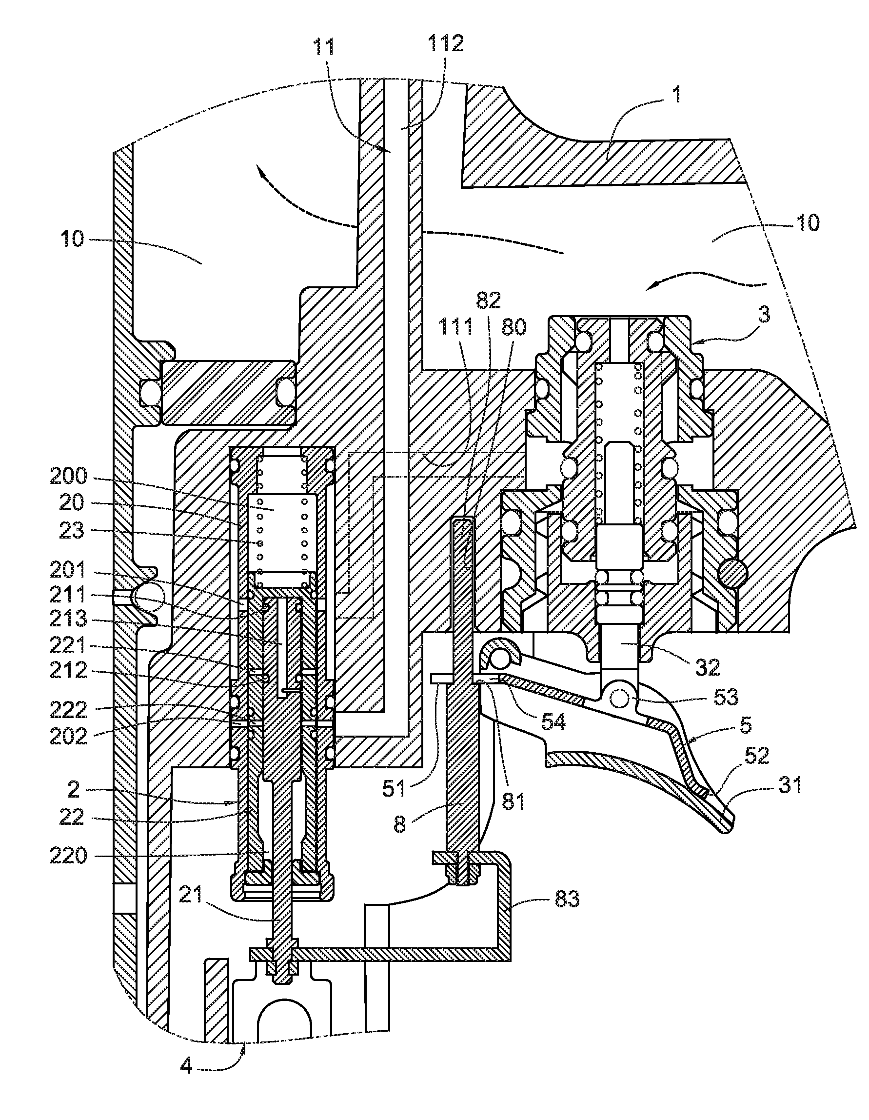 Linkage Mechanism between Trigger Valve and Control Valve in Pneumatic Nail Guns